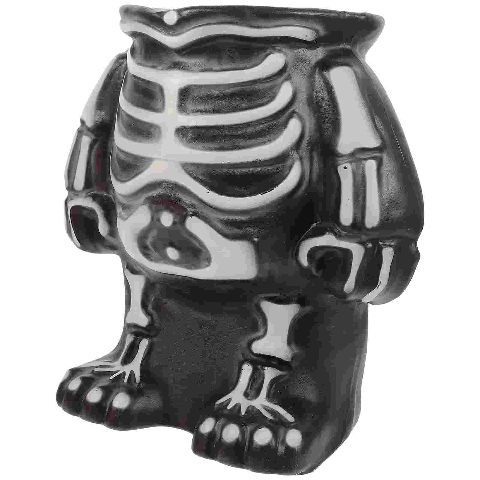 Halloween Black and White Skull Body Decoration Ornaments Food Cake Tray Stand (black Body) Decorations Pumpkin Holder Outdoor