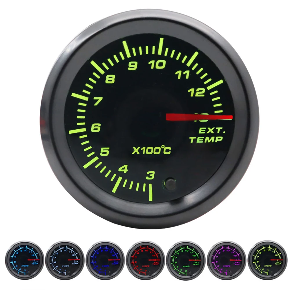 2,52mm LED Getönte 7-Farben-Serie: Boost/Wassertemperatur/Öltemperatur/Öldruck/Voltmeter/Luft-Kraftstoff-Verhältnis/EGT/Drehzahlmesser für Fahrzeuge – Detail 23