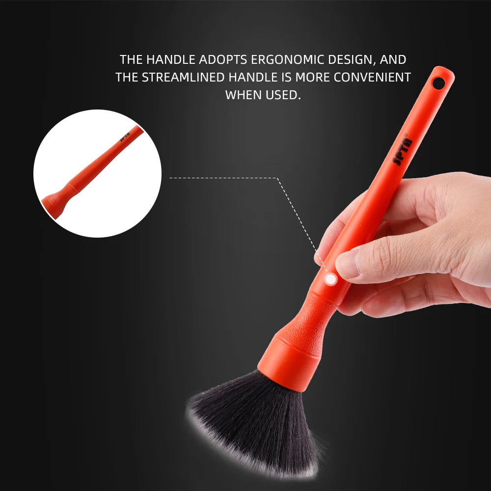 (Single Sale) SPTA Ultra- Soft Car Detailing Brush Set, Auto Detail Brush Kit for Elegant Surfaces, Interior Exterior No Scratch