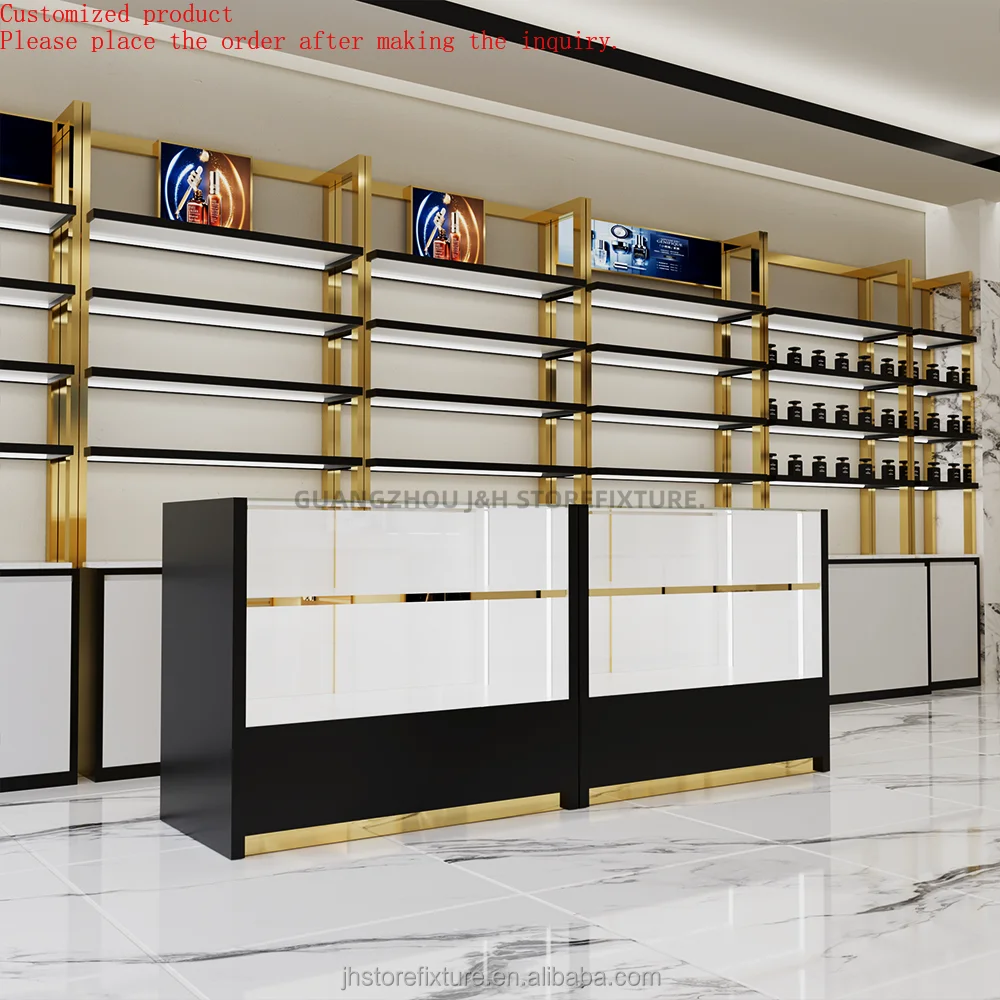 Luxury Fragrance Bars Perfume Pop up Kiosk Shop Furniture Cosmetic Stands Supplier Display showcase Custom Display Cabinet