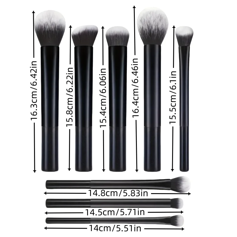 6-14PCS Long Handle Makeup Brush Set with Portable Wash Bag Soft Bristles Ideal for Beginners Full Face Makeup