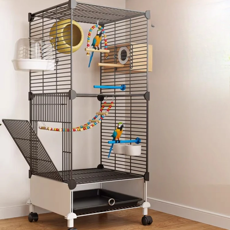 

Stainless Bird Cages With Wheels Pedestal Goods Outside Bird Cages Luxury Outdoor Quail Large Jaula Para Canarios Pet Supplies