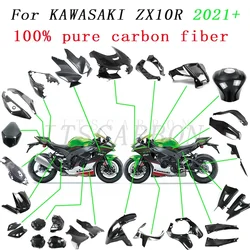 For Kawasaki ZX10R 2021 2022 2023 Motorcycle Accessories Full Carbon Fiber Retrofit Side Parts Fairing Fender Cover Panels Kits