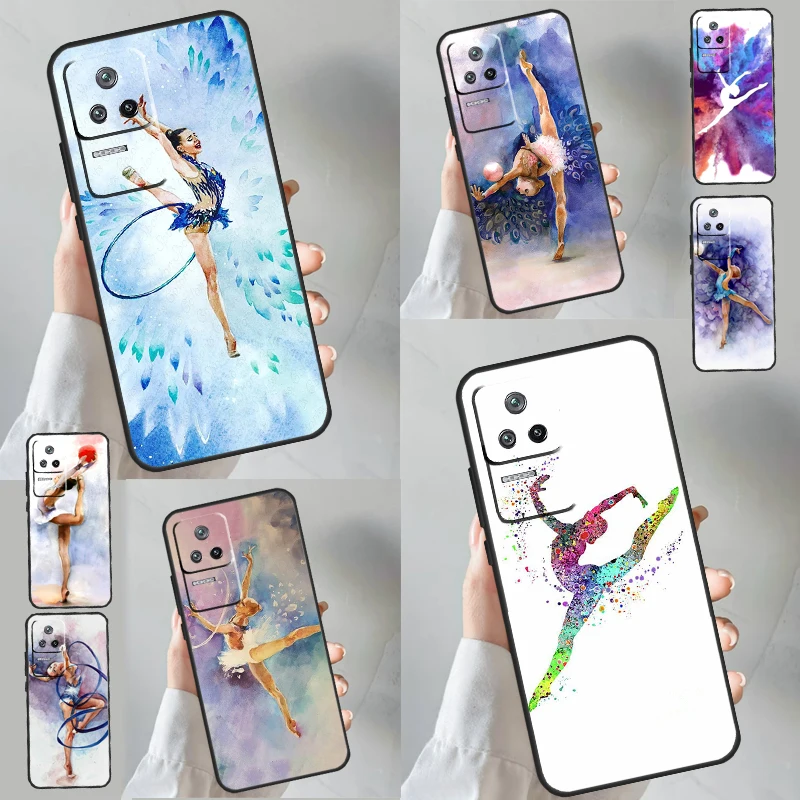 Gymnastics Oil Painting Case For Xiaomi 13 14 Ultra 12 Lite 11T 12T 13T Pro POCO M6 Pro X6 X5 X3 F3 F5 M5s Cover