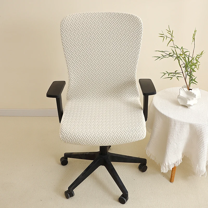 Fundas para sillones de oficina de Color sólido, fundas para sillas de ordenador de Jacquard, Funda giratoria para asiento de juegos, Funda, Silla, Escritorio, 1 ud.