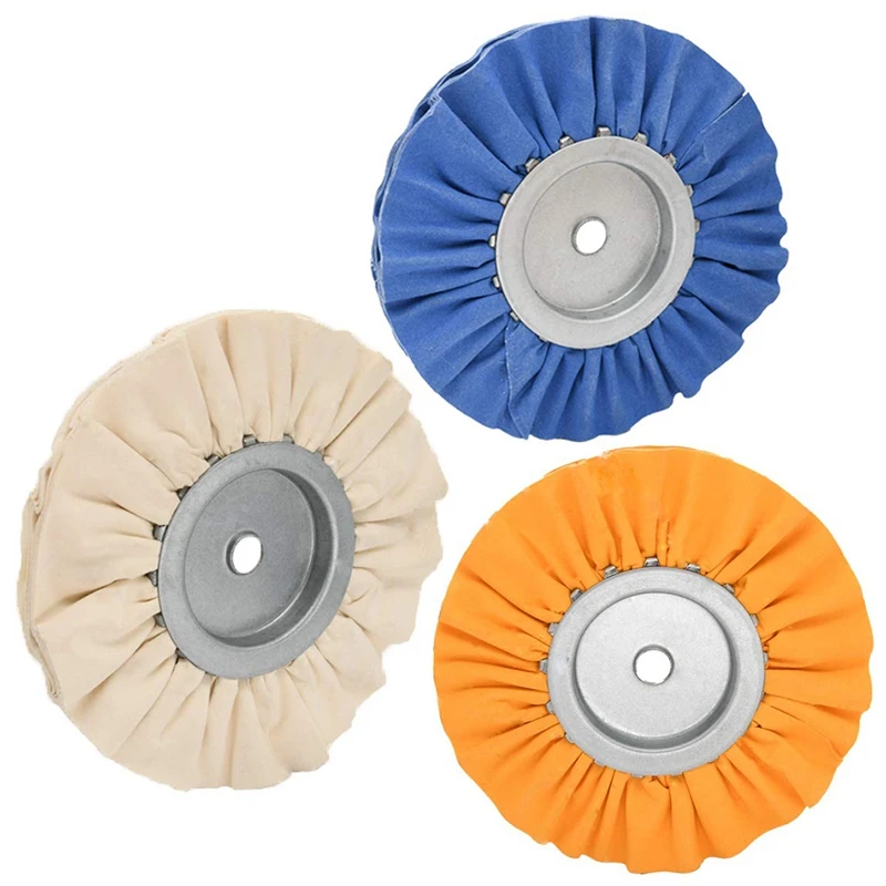 8 Inch Airway Buffing Wheel,5/8 Inch Arbor Hole, Hard Polishing For Angle Grinder, 2PCS