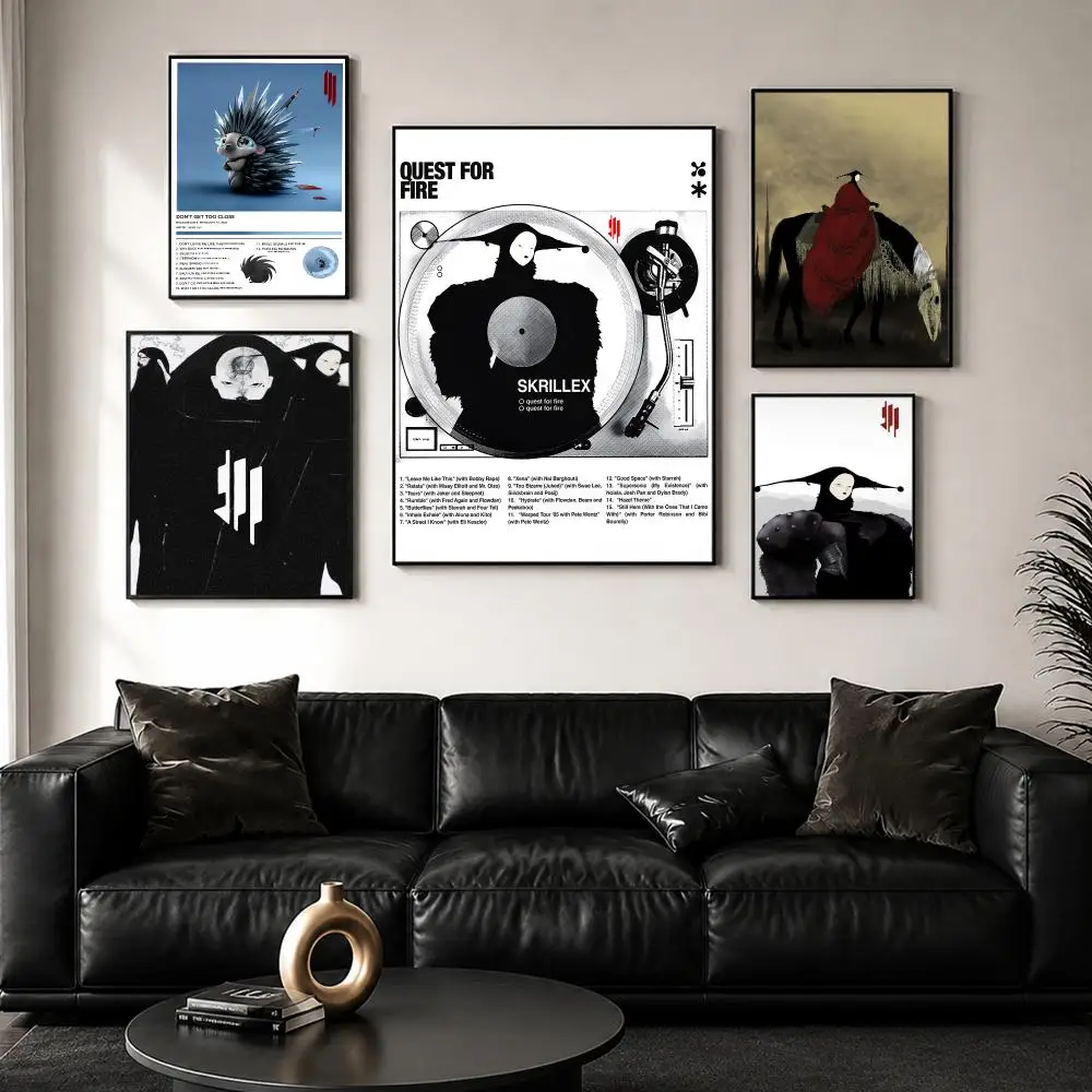 Singer Music Album S-Skrillex Poster Decorative Wall Art Stickers Mural Photo Print for Home Living Room Hallway Decor