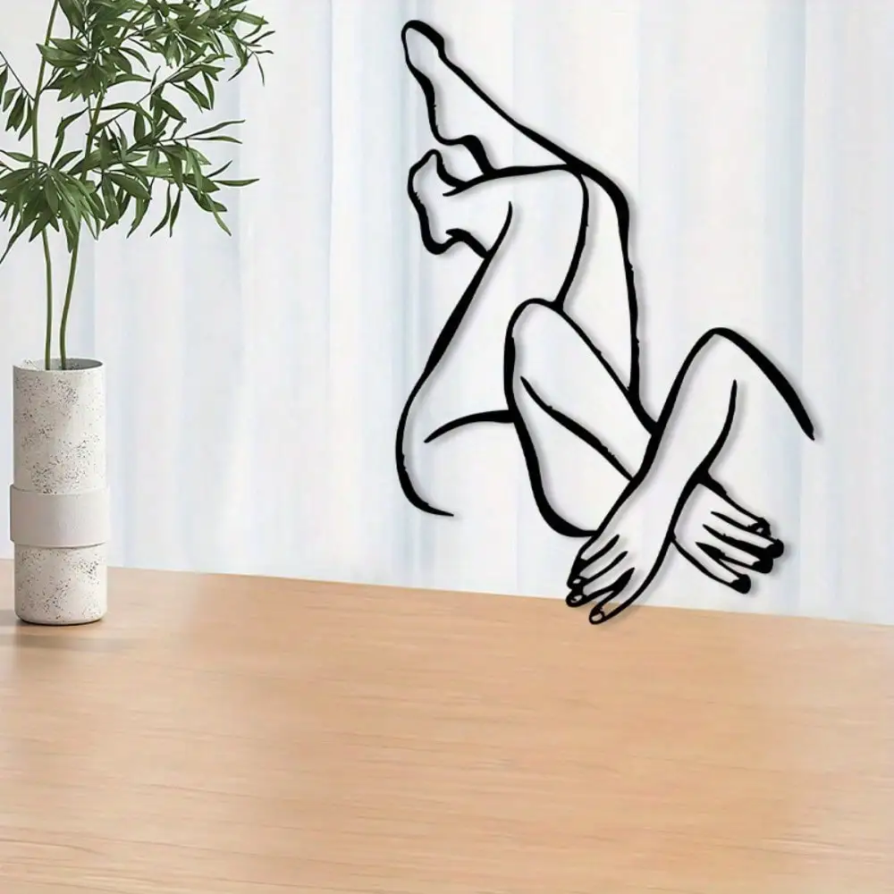 Powder Coated Vintage Metal Wall Art, Silhouette Sculpture - Romantic Bedroom Decor for Valentine Gift