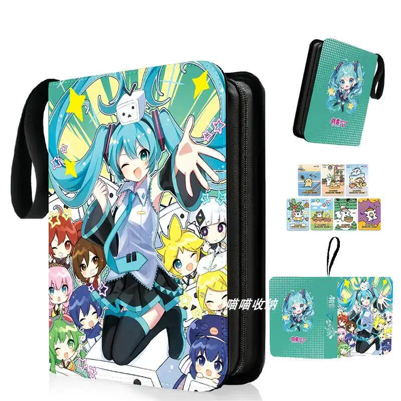 

400/900PCS Pocket Anime Hatsune Miku Card Binder Book Zipper PU Leather Cards Album Display Game Collection Card Kids Toy Gift