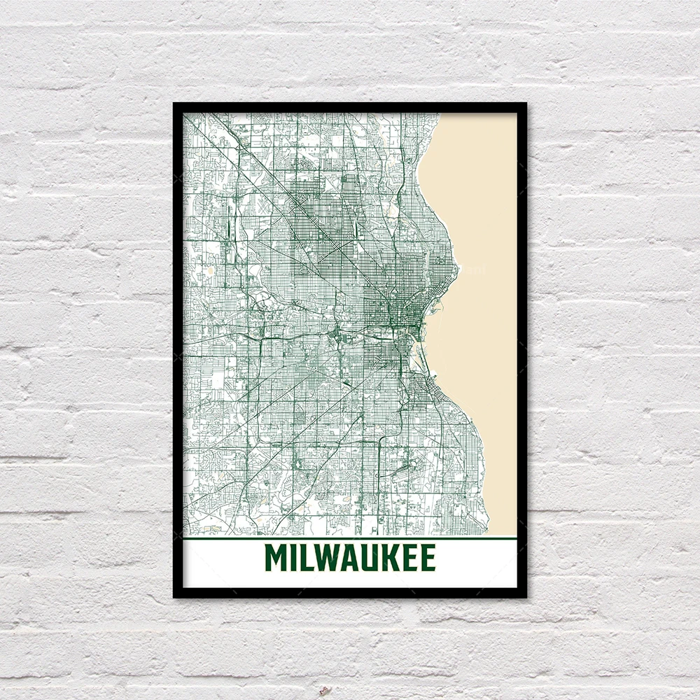 Miami, Oklahoma City, Detroit Michigan, Los Angeles, Brooklyn, New Orleans, Fresno, San Antonio, Milwaukee, Portland Map Posters