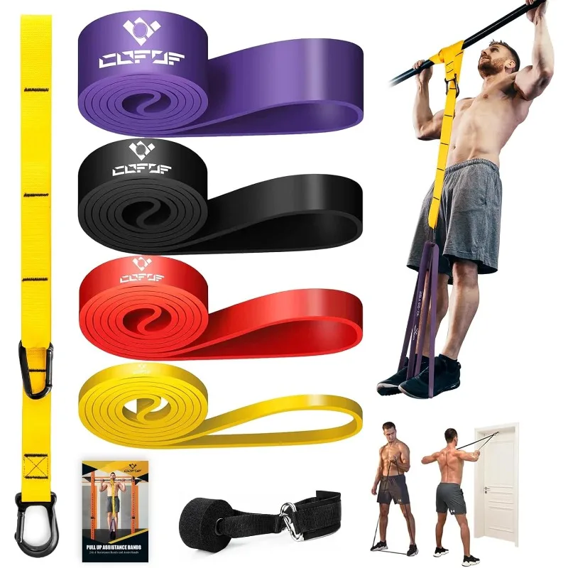 

Pull Up Assistance Bands, Up to 400 lbs Adjustable and Replaceable Pull Up Bands with a Military Grade Nylon Strap, Door Anchor,