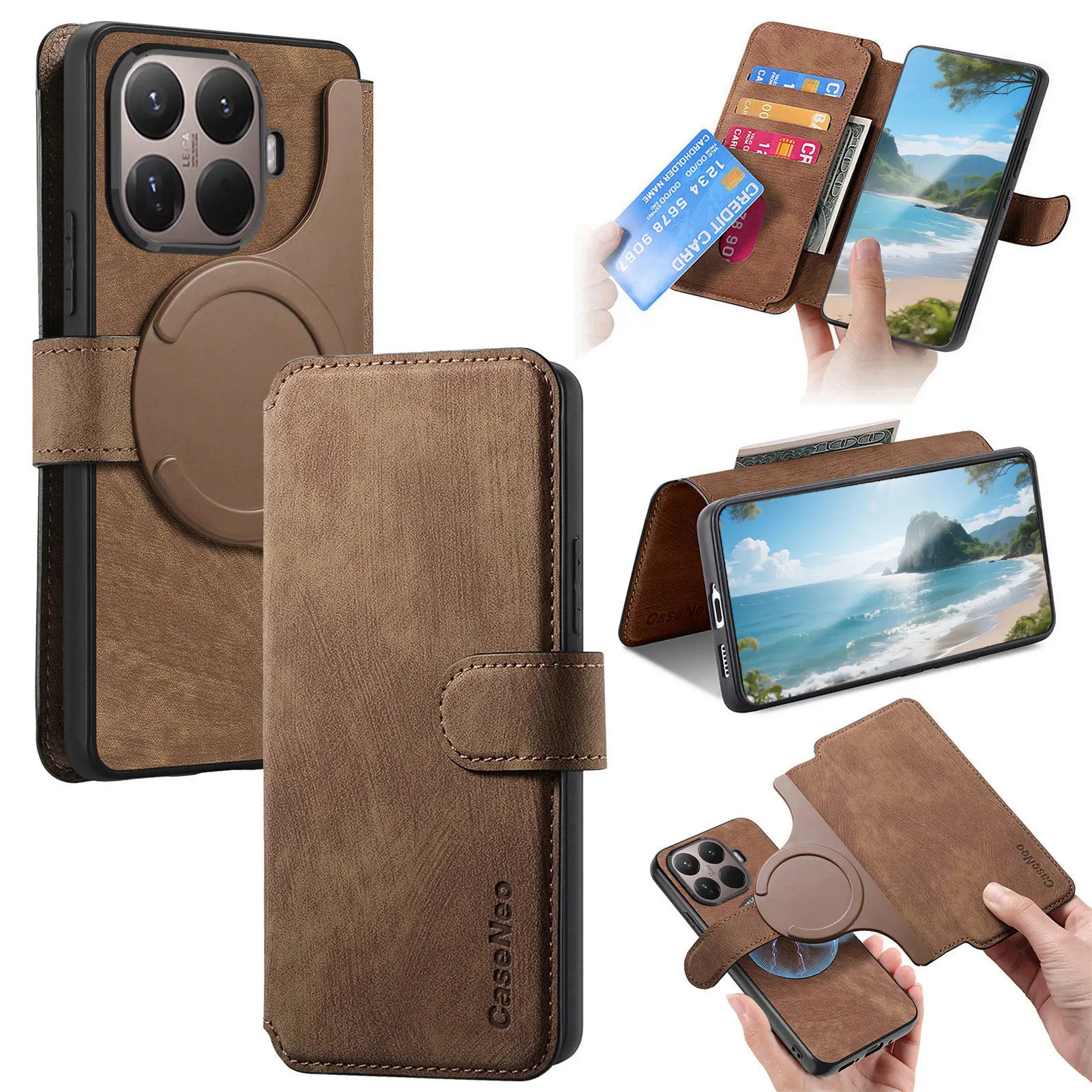 Handyhülle für Xiaomi 17T 17T Pro 5G 2-in-1 Abnehmbare Leder-Flip-Brieftasche für Xiaomi 15T 15TPro Luxuriöse Magnetische Rückabdeckung