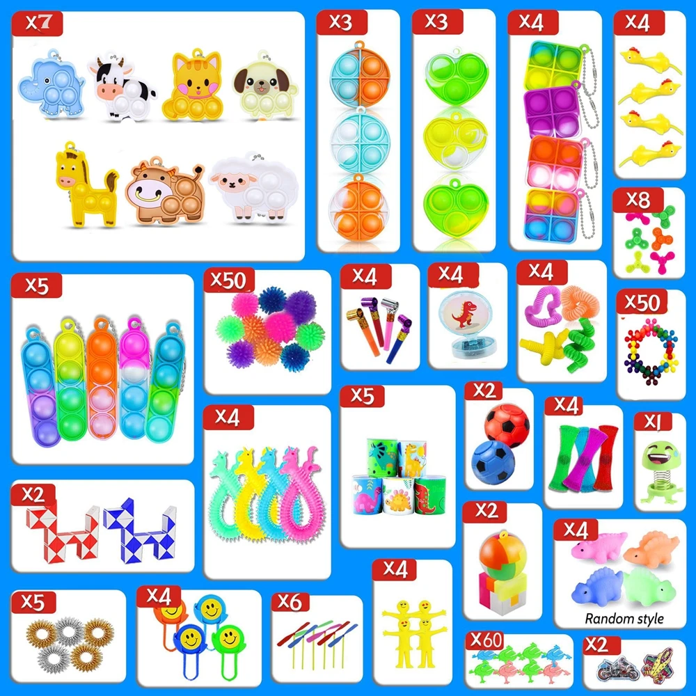 1000PCS for Kids Adult Mix Fidget Sensory Toys Set Party Favors Birthday Supplies Prizes Goodie Bag Gifts Xmas Stocking Fills