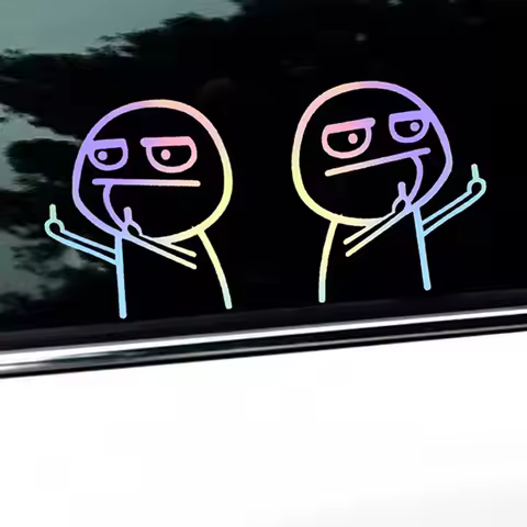 Funny Middle Finger Car Reflective Stickers Vinyl Sticker Decasl Auto Motorcycle Personality Cartoon Creative Body Sticker Decal