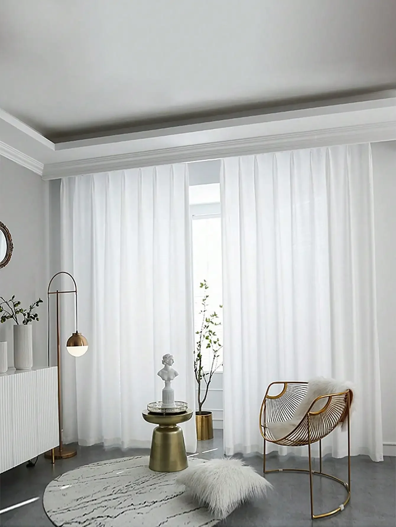 

Bedroom Gauze Curtain 1PC Simple High-end Exquisite Living Room