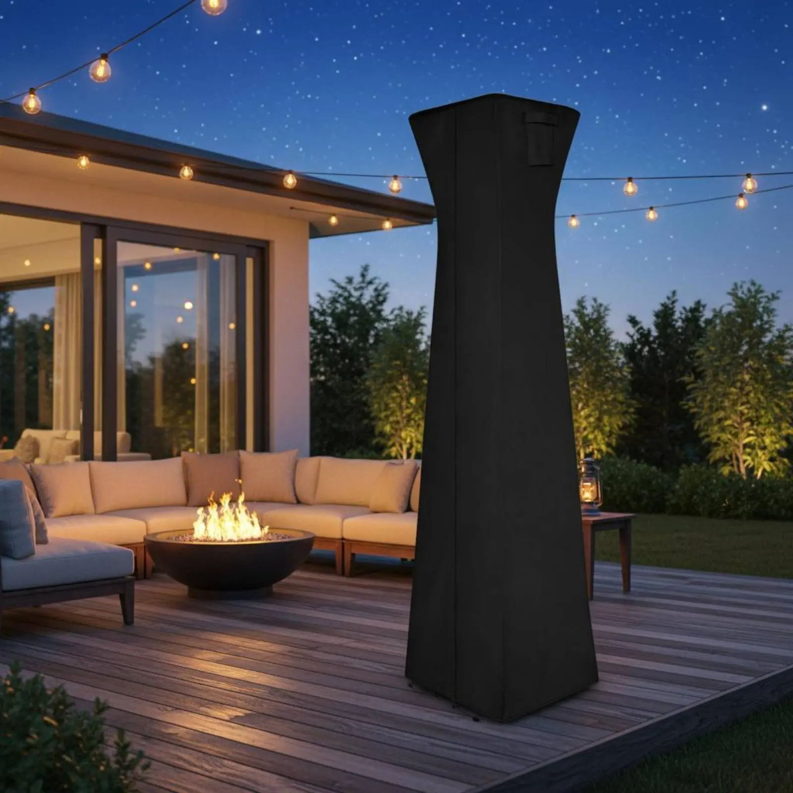 Pyramid Torch Heater Cover Weatherproof Waterproof Patio Heater Cover Oxford Material Storage Bag for Outdoor