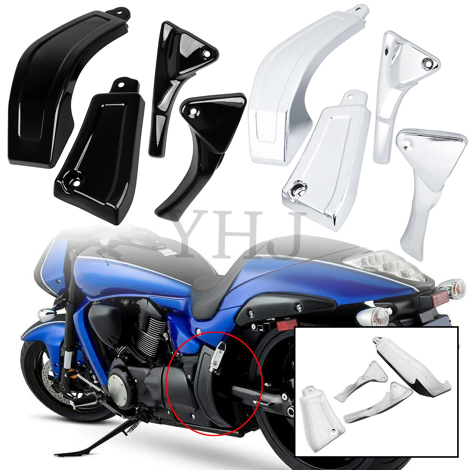 

Body Fairing Look 4 Part Frame Cover For Suzuki Motorcycle Boulevard M109 M109R Boss/Limited Edition M109RZ M109R2 Chrome/Black