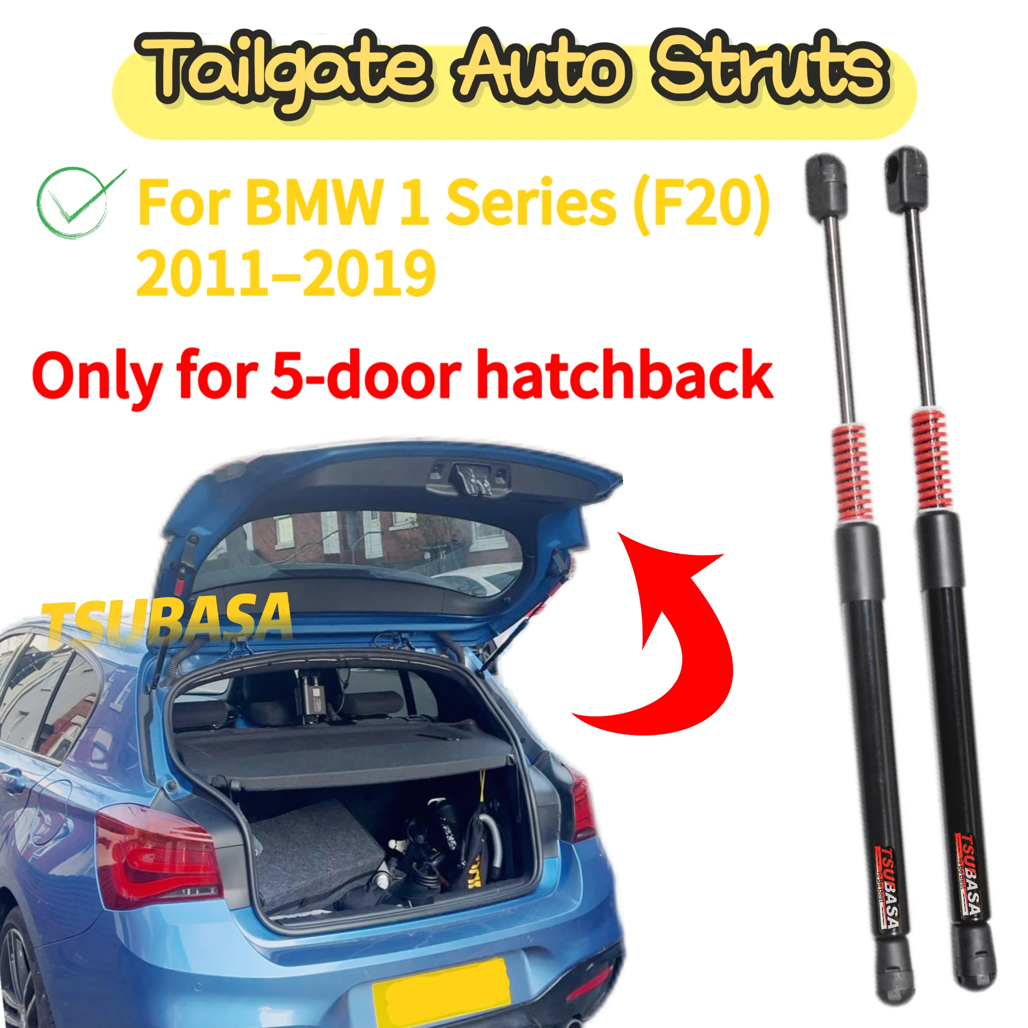 BMW 1 시리즈 F20 해치백 2011-2019 리어 트렁크 부트 쇼크 댐퍼 실린더 지지대용 팝 스프링이 있는 자동 개방형 스트럿