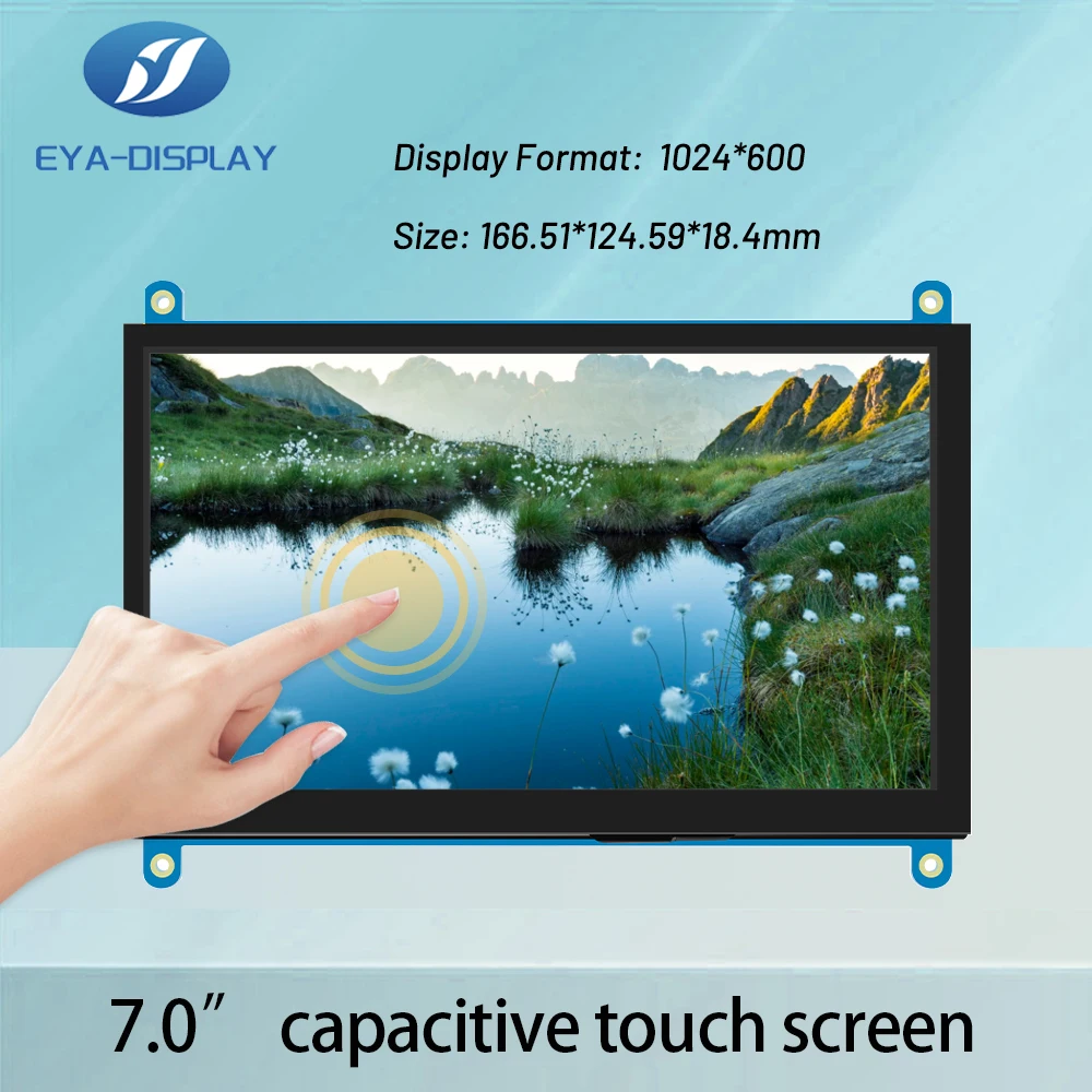 LCD high-definition display 7-inch 1024x600 touch screen compatible with Raspberry Pi/camera/computer expansion display/monitor