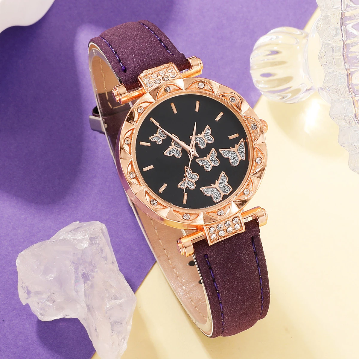 5pc  fashionable quartz watch and versatile accessory set for daily wear as gifts for friends and family
