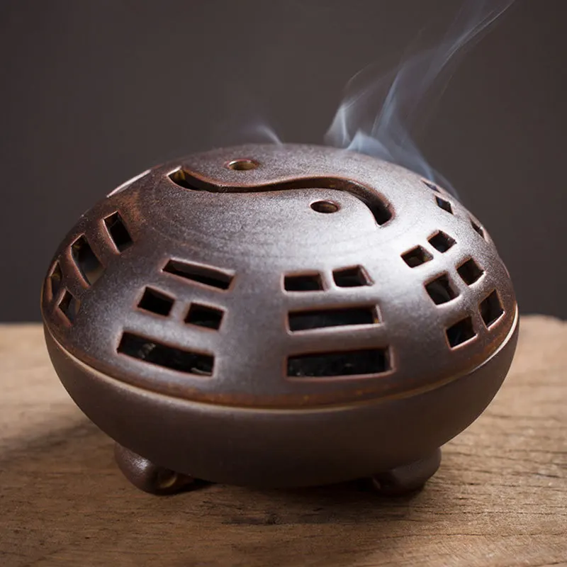 Ceramic antique gossip incense burner handmade crude pottery kiln variable plate incense burner creative aromatherapy stove