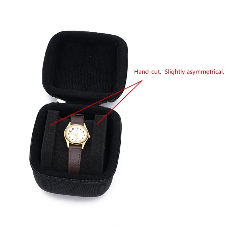 652F EVA Watch for Case Portable Watch Storage for Case Single Watch Travel for Case Watch Box with Zip and Soft Felted Inter