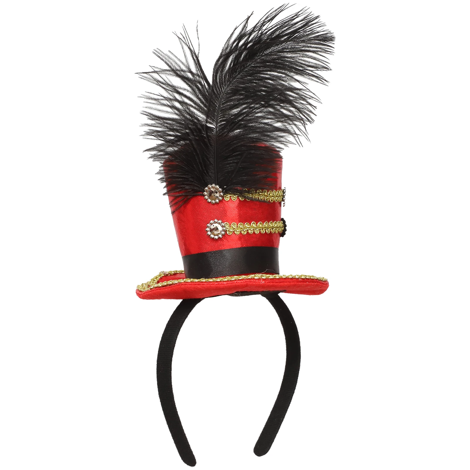 Bambini Adulti Fascinators Fascia Mini Cappello a cilindro Circo Ringmaster Mini Cerchio per capelli Accessorio per carnevale di Halloween Copricapo domatore leone