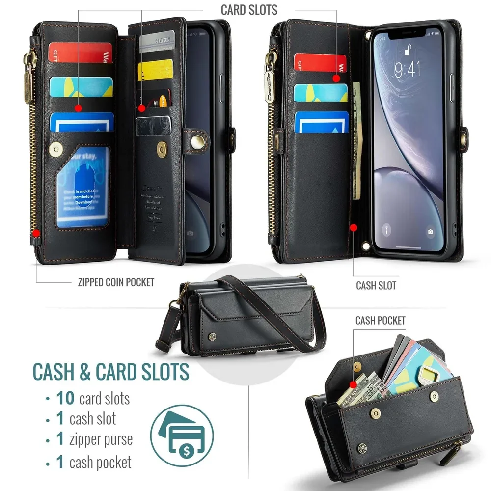 

Stylish Appearance Crossbody Cover Foldable Screen Protective Cover Suitable for Apple iPhone XR
