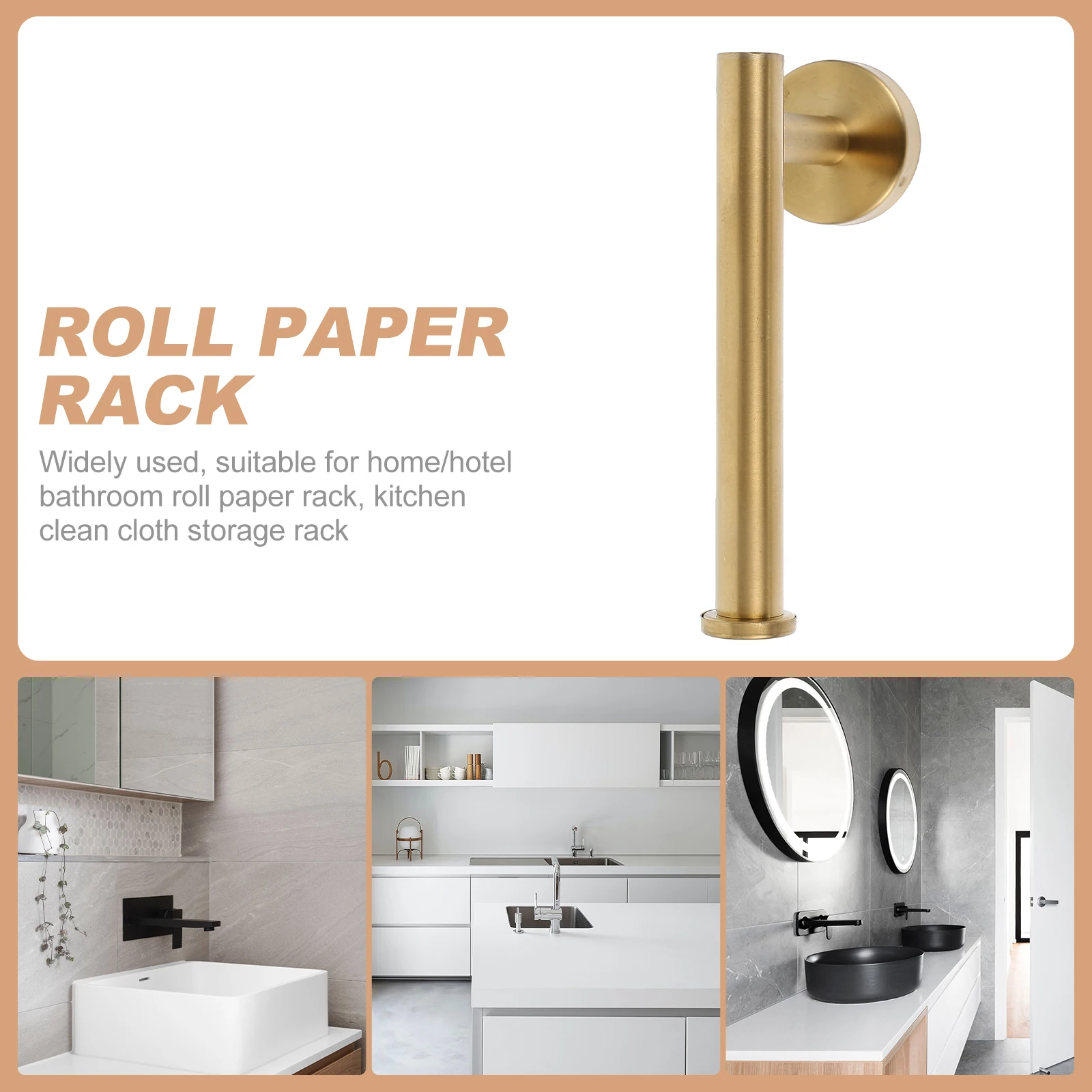 

Stainless Steel Tissue Holder Bathroom Paper Roll Rack Kitchen Towel Hanger Wall Mount Durable Practical Design