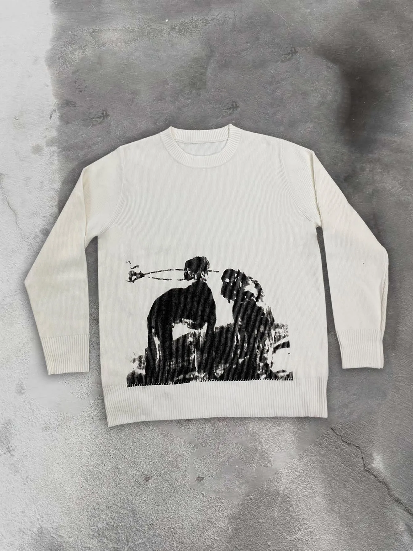 

2025 Autumn/Winter Hip Hop Style American Retro Round Neck Knitted Design Loose Lazy Style Sweater