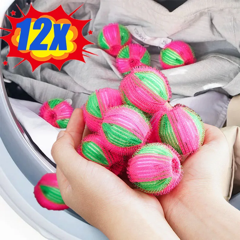 

12/6PCS Washing Machine Hair Filter Floating Fur Lint Hair Remover Catcher Reusable Laundry Ball Dirty Collection Cleaning Balls