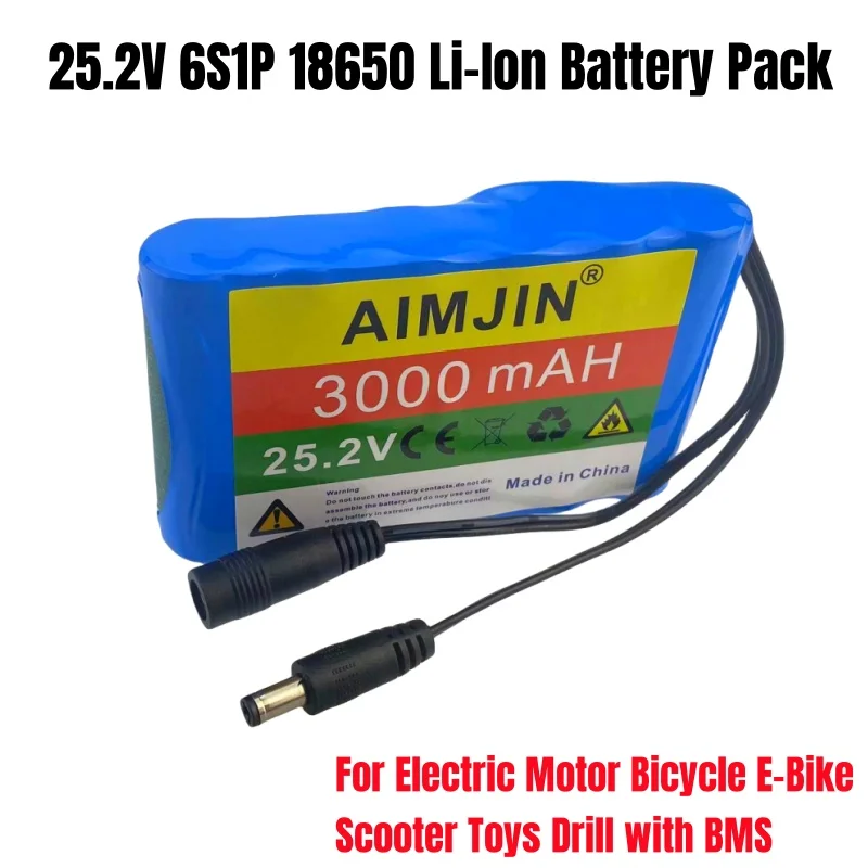 New 6S1P 25.4v 3000mah Rechargeable Lithium-Ion Battery Pack Applied To CCTV Cameras