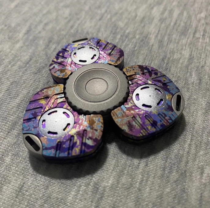 USED EDC Malaysian Titanium Splash Ink OD Mechanic spinner fingertip gyroscope Decompression toys