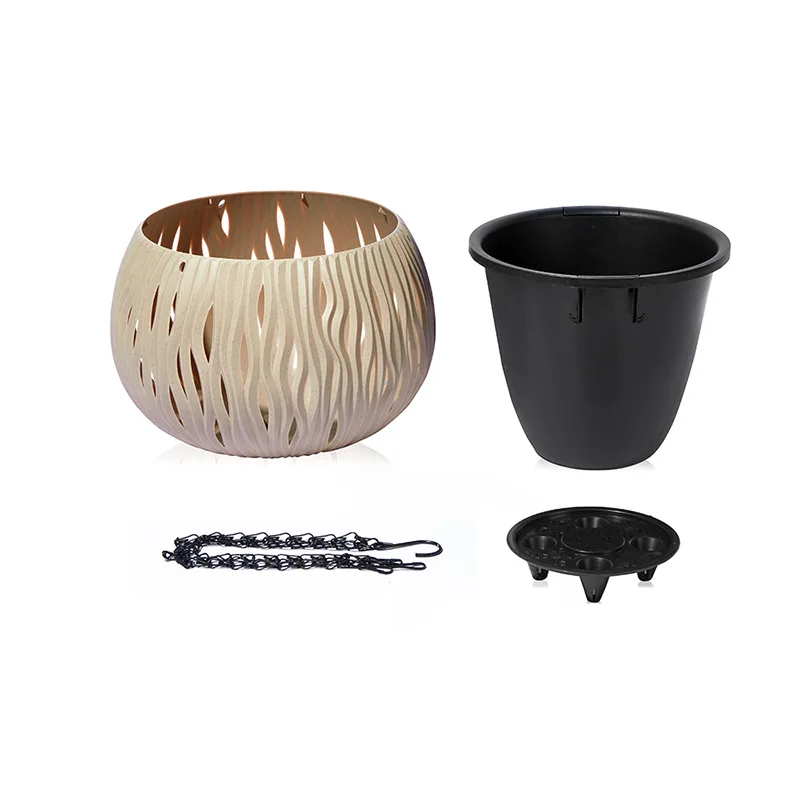 

Nordic Creative Light Luxury Hanging Basket Flower Pot Plastic Thickened Balcony Hanging Hanging Pot Lazy Self-priming Planting