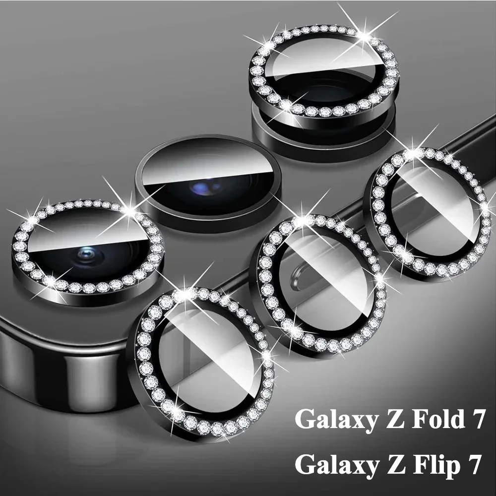 2-5PCS Diamond HD Full Coverage Metal Ring Camera Protector Cover Film for Samsung Galaxy Z Fold 7 6 Flip 7 6 FE Lens Cover