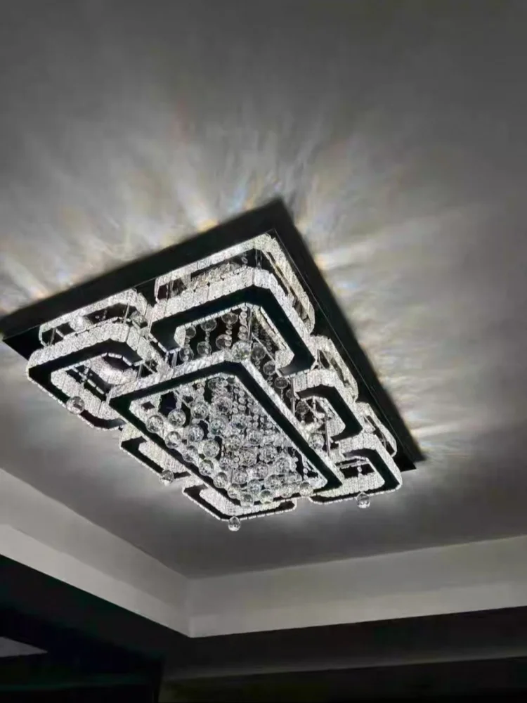 New Crystal Lamp Living Room Lamp Rectangular Led Ceiling Lamp Simple Modern Atmosphere Suitable For Living Room Bedroom