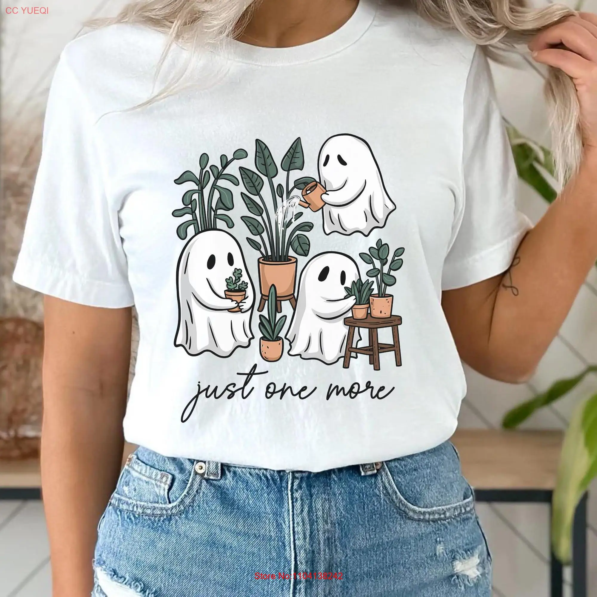 Plant Lover T Shirt Halloween Garden Ghost Planters Gardening Ghosts Plants long or short sleeves