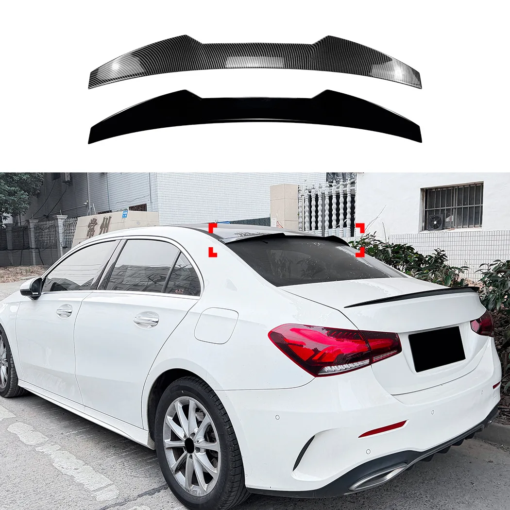 For Mercedes Benz A-Class W177 2019+ Sedan Car Rear Windshield Spoiler Wings Black Carbon Body Kit Exterior Tuning Accessories