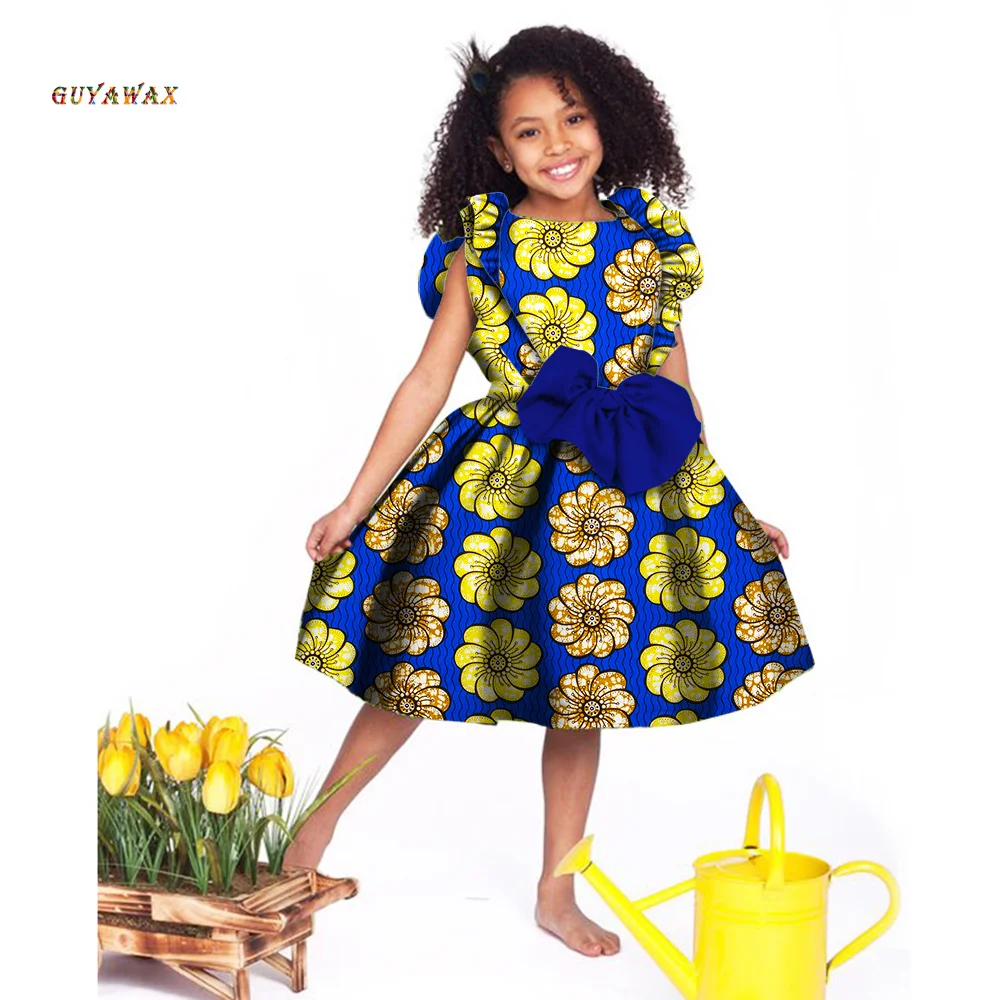 Girls African Dress Children Bazin Riche Dashiki Mermaid Dress Fashion Cute Party Dresses Kids African Print Plus Size Clothing