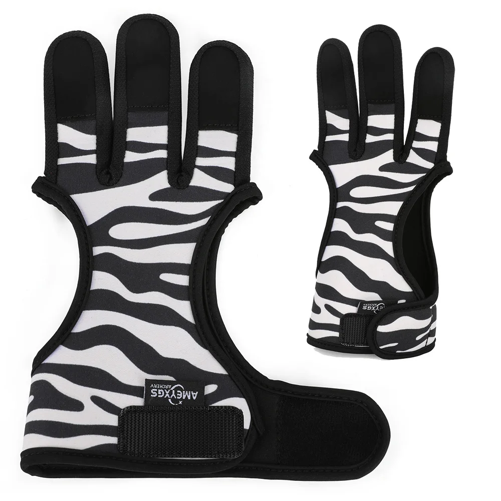

Archery Finger Tab 3 Fingers Guard Camo/Stripe Diving Fabric Protective Gear for Bow Shooting Hunting Target Outdoor Sports Acc