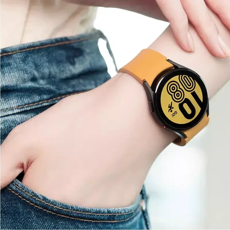 No Gap Strap For Samsung Galaxy Watch 7/6/5/4 44mm 40mm Silicone 20mm Watch Bracelet Watch 6 classic 5 pro 46mm 45mm 47mm 43mm