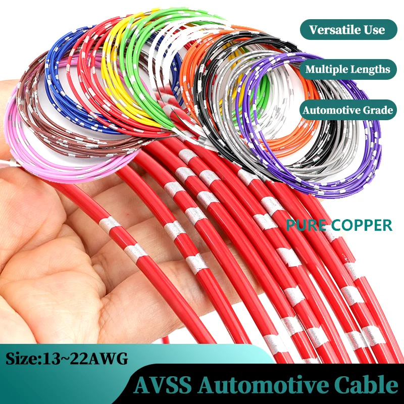 

2/20/50m AWG22 20 18 16 15 14 13 PVC AVSS Wire Automotive Cables Insulation Pure Copper DIY Speaker Audio Car Electronic Line