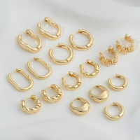 Round Hoops Earrings, Gold Circle Ring Earrings,Trendy Real Gold Plated Brass Hoop Earring For Women Girls Jewelry Gift