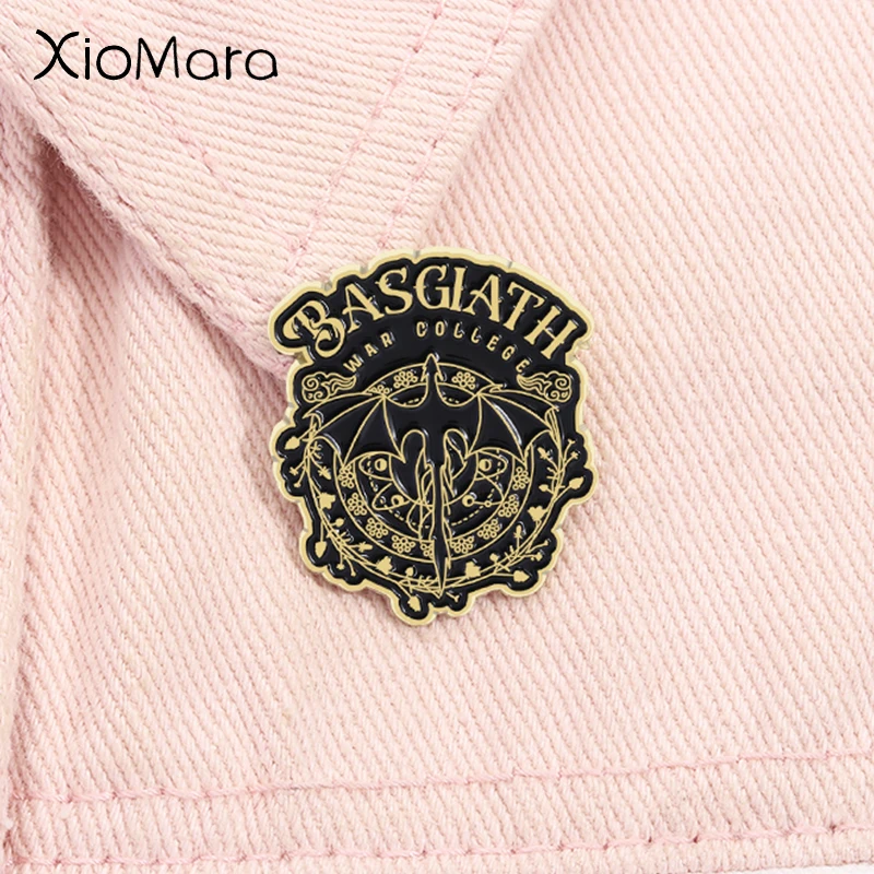 Basgiath War College Enamel Pin Fourth Wing Dragons Fantasy Novel Lovers Brooch Lapel Badge Jewelry Gift For Bookworm Friends ﻿