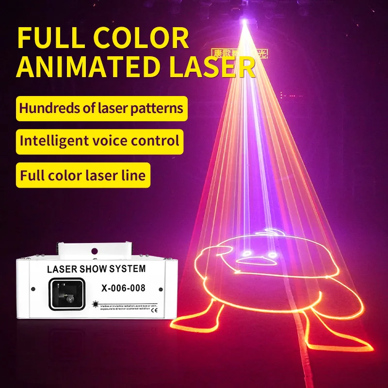 RGB Laser Light Beam Laser Projector Light Animation Stage Laser Light Stage Effect Lighting Equipment for Disco Christmas Party