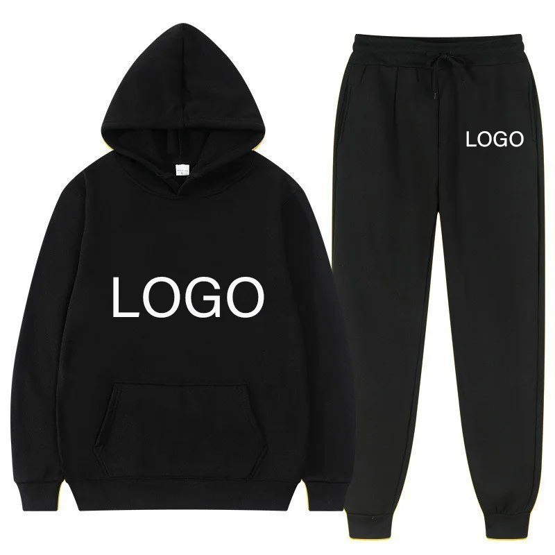 Customized Sweatshirt 2Piece Set Men Women Tracksuit Hooded Jogger Pants High Quality Unisex Daily Casual Sports Hoodies Suit