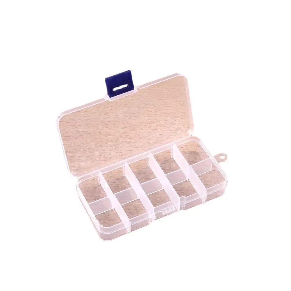 Portable 10 Grid Storage Box Plastic Small Item Storage Pp Transparent Box Storage Plastic Box Box Rectangular H2h7