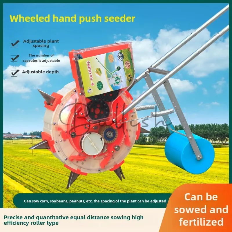 New Hand Push Corn Planter Multifunctional Peanut Soybean On Demand Machine Manual Roller