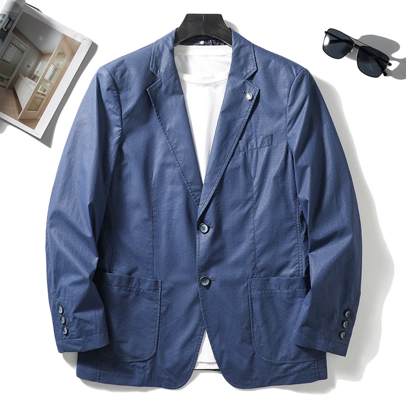 

Busin Casual Single-breasted Two-button Autumn New Men's Faion Ci Sle Long Sve Stand Fit Suit Casual