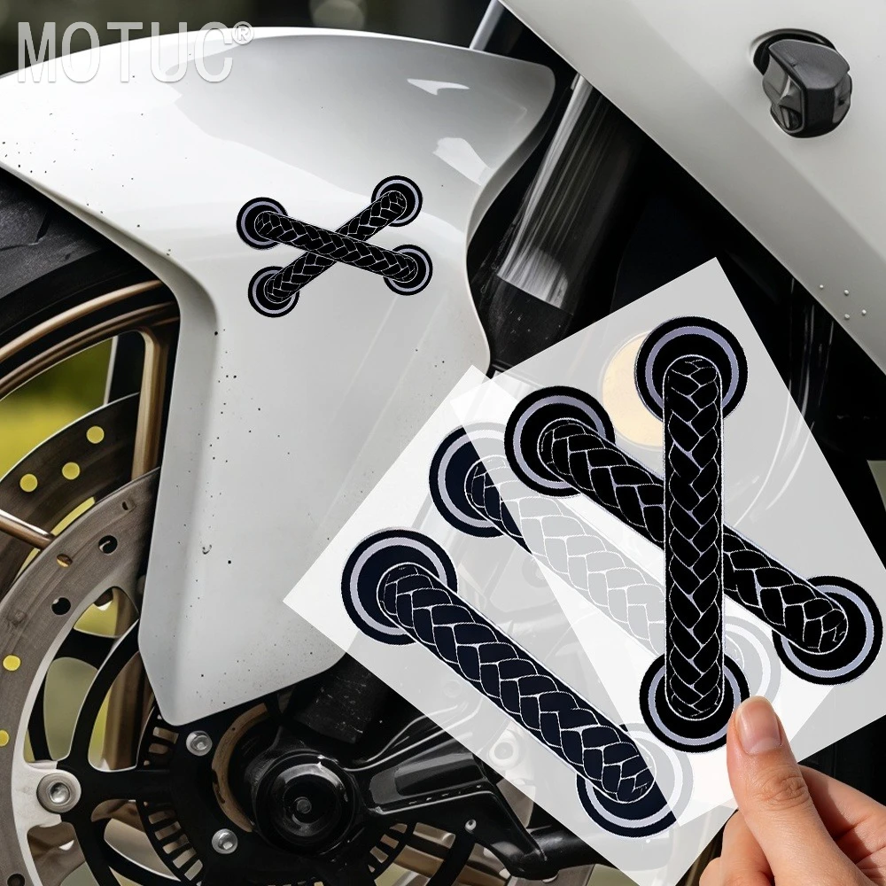 "Corset Lacing" Style Motorcycle Sticker, Black Waterproof Vinyl Decal for Motorcycle, Scooter & Car Body